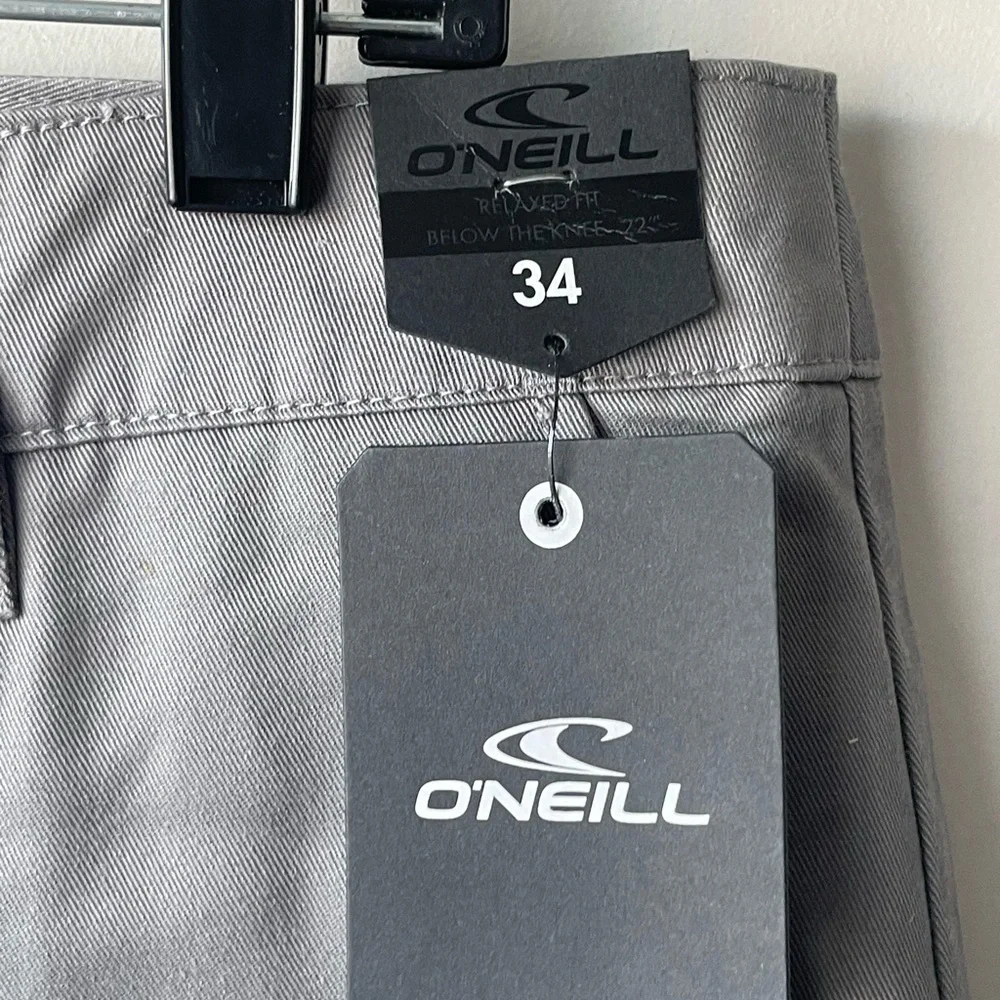 O'Neill Men's Charcoal Flat Front Shorts - Picture 3 of 8